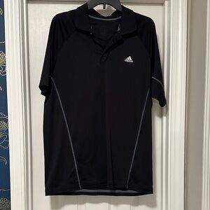 Adidas Men's Polo Shirt in Black with Gray Accents